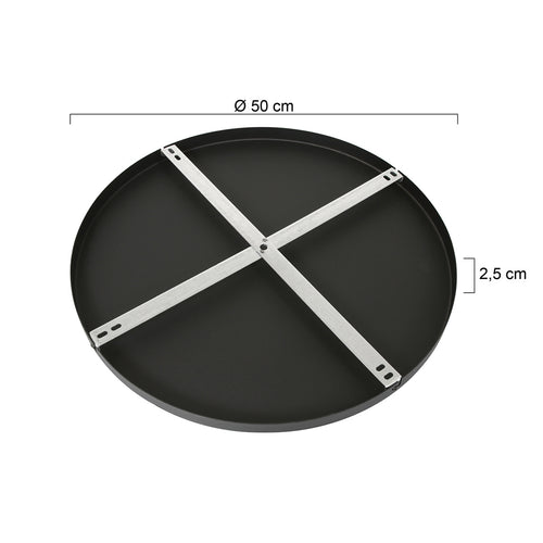 Ylumen plafondplaat rond -  50  x 2.5   cm - zwart