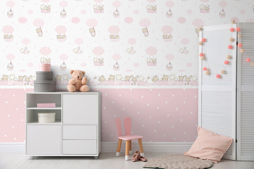 Sanders & Sanders zelfklevende behangrand dieren bruin en roze - 500 x 16 cm - 640487