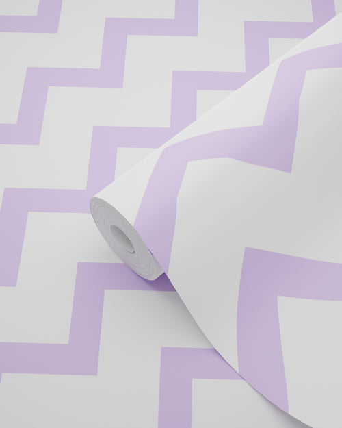 ESTAhome behang zigzag motief paars en wit - 50 x 900 cm - 131484 - vtwonen shop