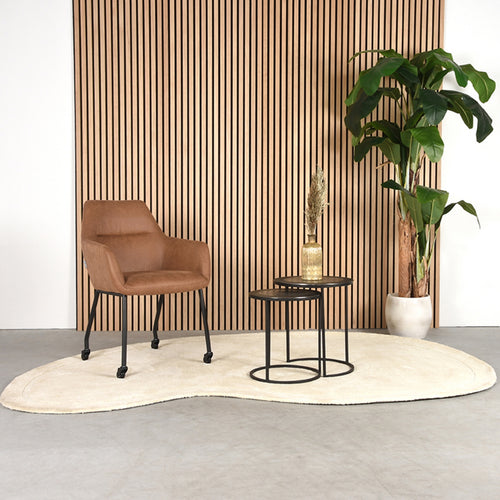 LABEL51 Eetkamerstoel Lenny - Cognac - Zithoogte 45cm - Set van 2 - vtwonen shop