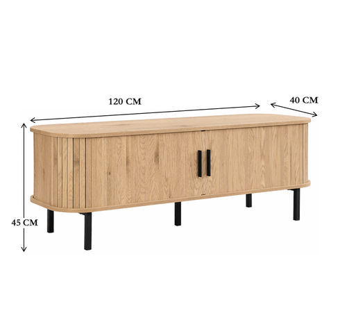 FurniLux TV Meubel Stockholm 120x40x45 cm - Strak Scandinavisch Design met Schuifdeuren uit de Sweden-serie - vtwonen shop