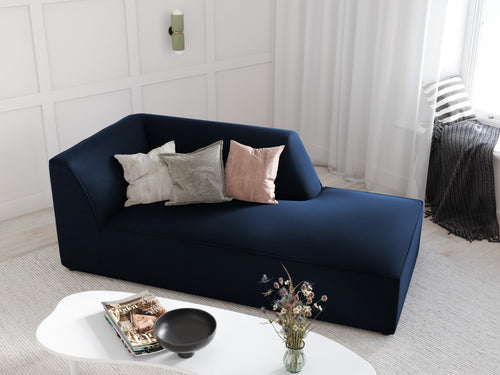Micadoni rechter chaise longue Ruby flueel, koningsblauw - 180x93x69cm