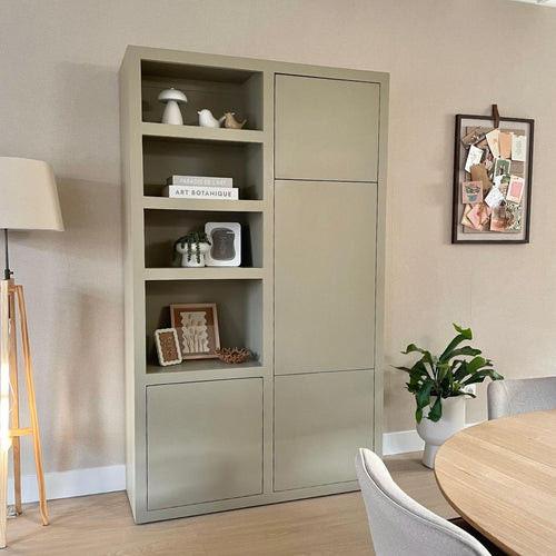 Giga Meubel Wandkast Xander - Mangohout - Beige - 120x45x200cm