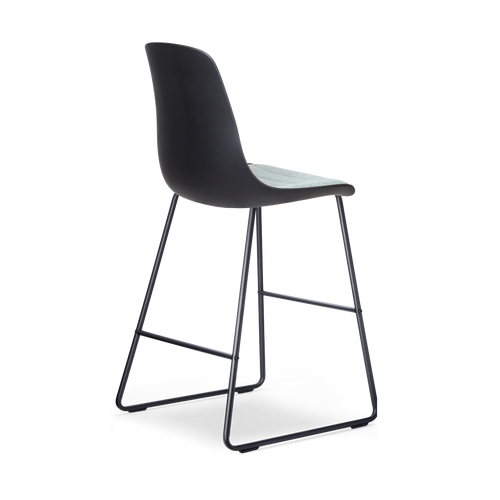 Nolon Nino-Liv Barkruk Zwart - Zacht Groen Kussen - Zwart Frame - 65cm - vtwonen shop