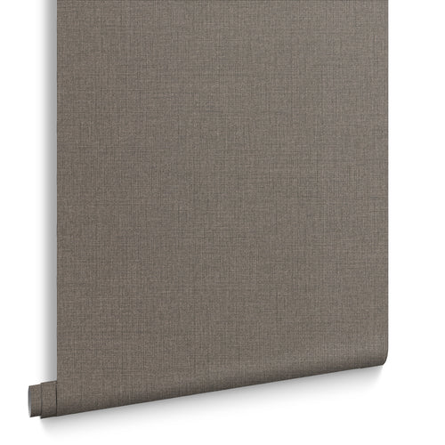 Graham & Brown Vliesbehang - Linen Chocolate - 10mx52cm - vtwonen shop