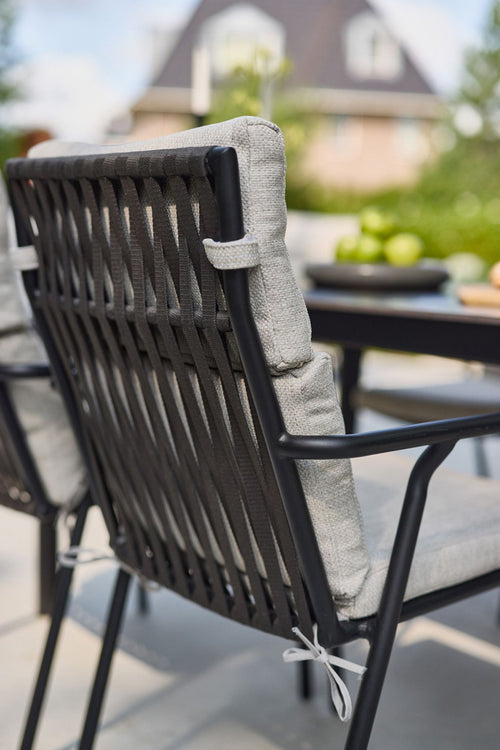 Hartman Tuinstoel Shinzo - Zwart Touw - Zithoogte 50cm - Set van 4 - vtwonen shop