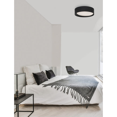 Merano Houston Geïntegreerde LED Semi Flush Light Sandy Zwart Aluminium LED 30W 230V 2238Lm 3000K