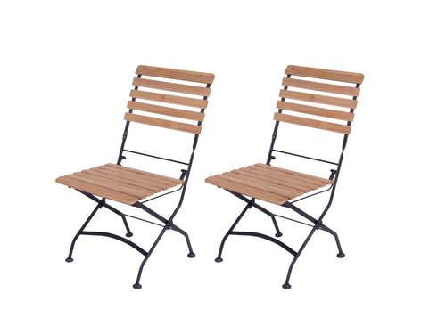 MaximaVida inklapbare tuinstoel Toscana zwart 2 stuks - 100% FSC excellent acacia - vtwonen shop