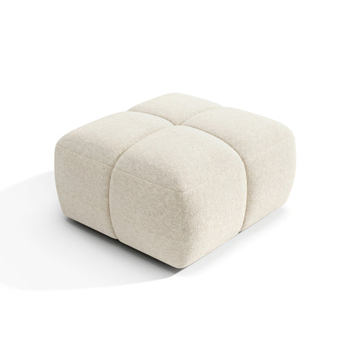 Premium Interiors - Poef MOSS - fluweel met structuur beige 78cm