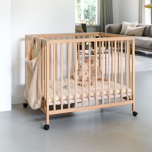 Petite Amélie Baby box Nois – 95x75 cm – Naturel – 4 wielen met rem – In 3 hoogtes verstelbaar - vtwonen shop