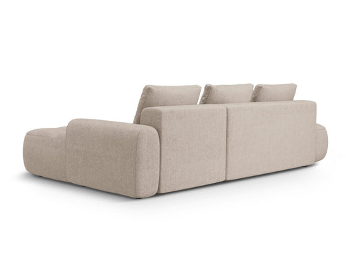 Cosmopolitan Design Converteerbare hoekbank rechts met opbergdoos Linz 3-zits, structurele stof zand - 142x275x84cm