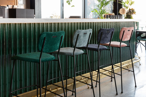 Zuiver Benson Barkruk 75.5 cm Donkerblauw - Set van 2 - vtwonen shop