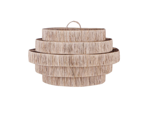 Grote Hanglamp PULAU Ø65 cm – Handgemaakte Plafondlamp van Natuurlijk Raffia – Trapvormige Boho Lamp voor Horeca, Eettafel of Interieur – Sfeervoll... - vtwonen shop
