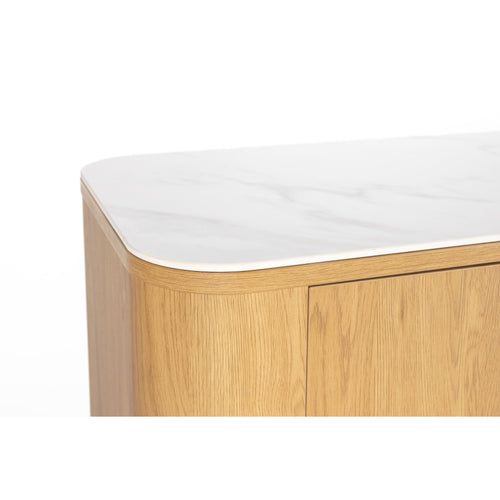 Housecraft Living Almira Dressoir Hoog 180 cm Hout/ Marmerlook Naturel