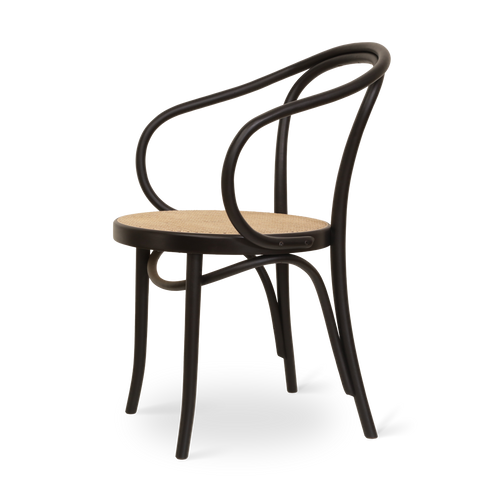 Fameg Venice No. 9 Eetkamerstoel Zwart - Armleuning - Rotan Zitting - vtwonen shop