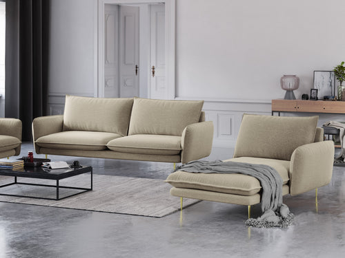 Cosmopolitan Design rechter chaise longue Vienna structurele stof, beige - 170x110x95cm