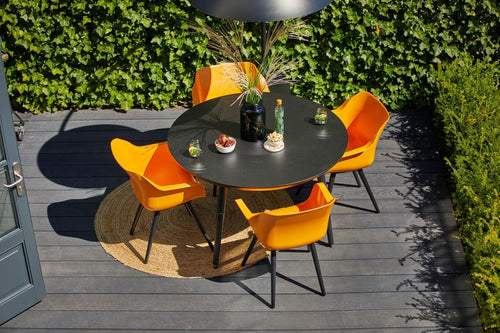 Hartman Tuintafel Sophie Studio - Zwart Kunststof/Aluminium - Ø128x75cm