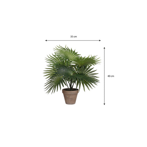 Mica Decorations Palm Kunstplant in Bloempot Stan - H40 x Ø35 cm - Groen
