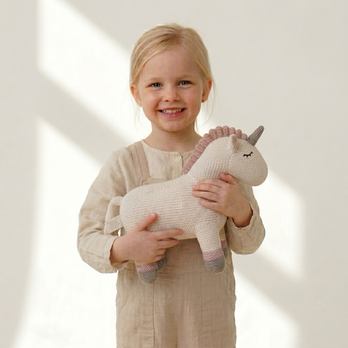Pintado & Lacado knuffeldier Eenhoorn - wit - 30 cm