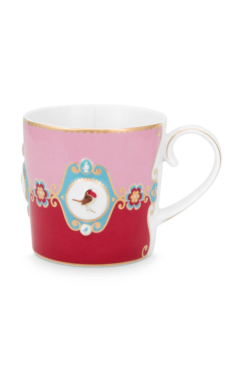 Pip Studio Mokken - Love Birds Medallion - Rood Roze - 190ml - Set van 2