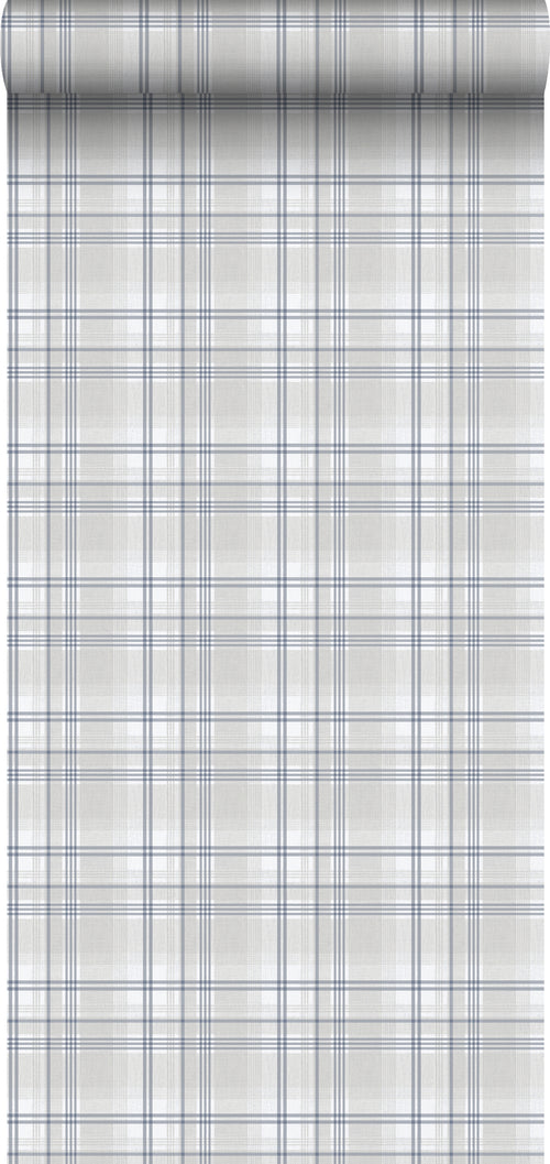 Sanders & Sanders behang ruiten blauw en grijs - 53 cm x 10.05 m - 640714