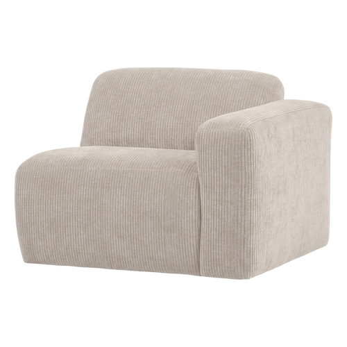 WOOOD 1-zits bank arm rechts Mojo Base - Ribstof - Ecru - 74x105x97