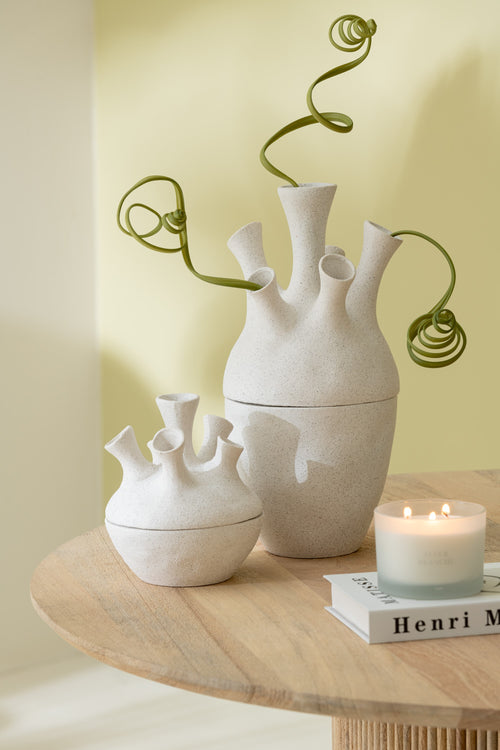 J-Line vaas Koraal - keramiek - wit - large - 29.5 cm hoog - vtwonen shop