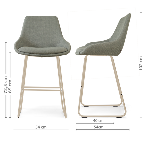 Nolon Nino-Isa barkruk saliegroen - beige onderstel - 65 cm