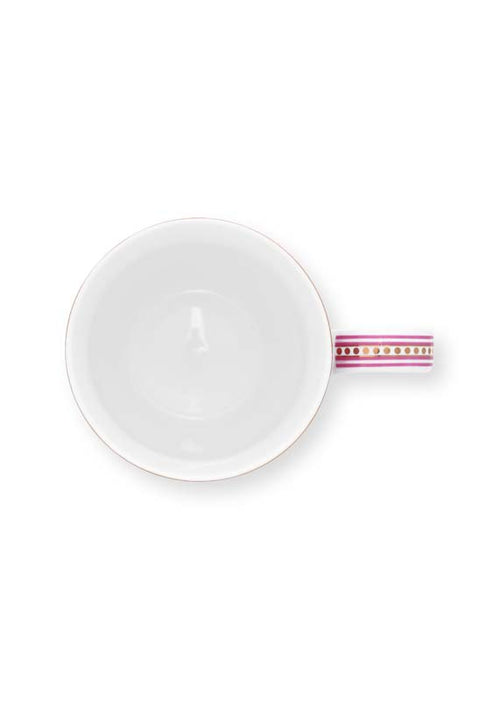 Pip Studio Flower Festival Scallop Mokken - Servies - Set van 4 Kopjes - Donkerroze - 450ml - vtwonen shop