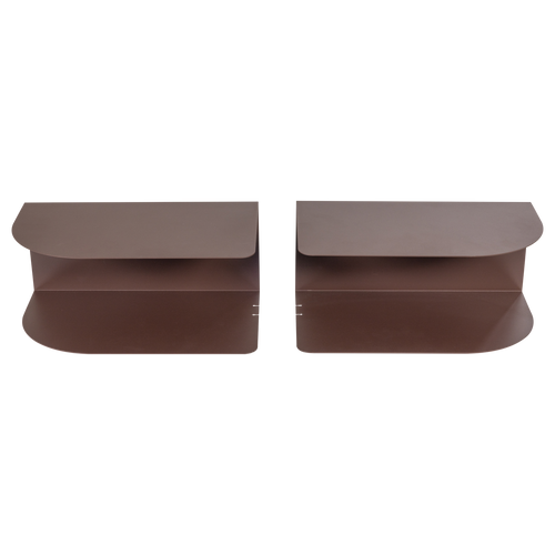 WOOOD nachtkastje links/rechts Ovia - Metaal - Paars/Bruin - Set Van 2 - 15x35x20
