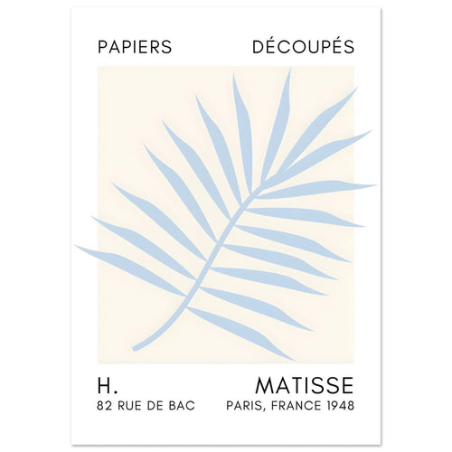 Artfulprints Poster Matisse – Floral reef light blue   - A4 21x29.7 cm - Blauw