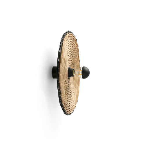 Faro Costas 400 H70 Zwart, rotan wand-/plafondlamp