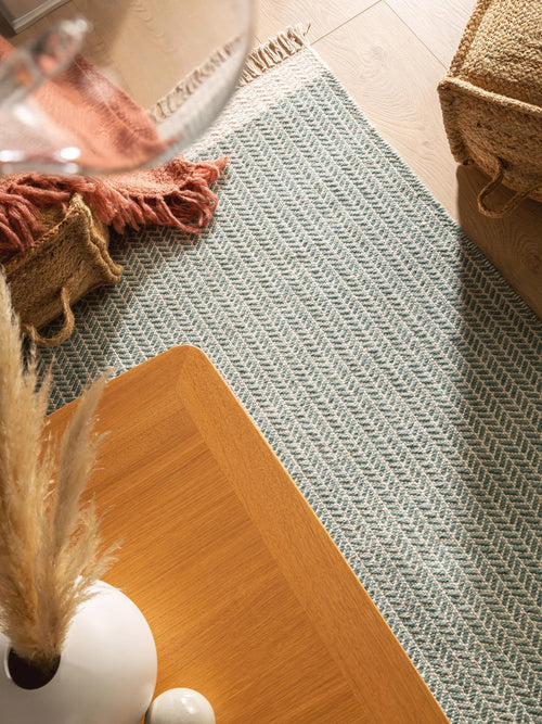 benuta wollen vloerkleed Kim - mint - 120x170 cm