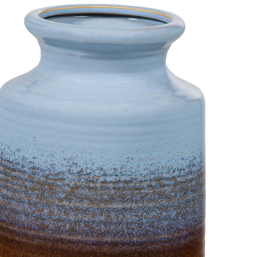 WOOOD vaas xl Decennia - Keramiek - Blauwgeel - 38xØ17 cm