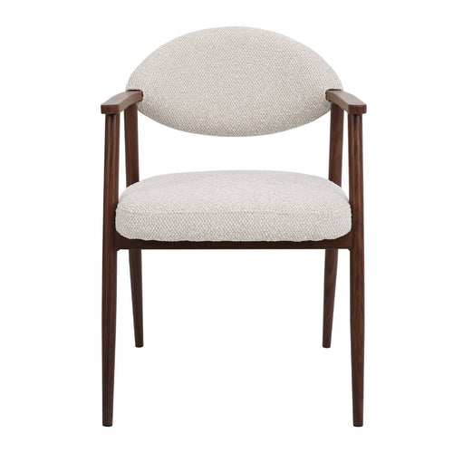 DÉJA Living Eetkamerstoel Karup - Beige/Walnoot - Set van 2 - vtwonen shop