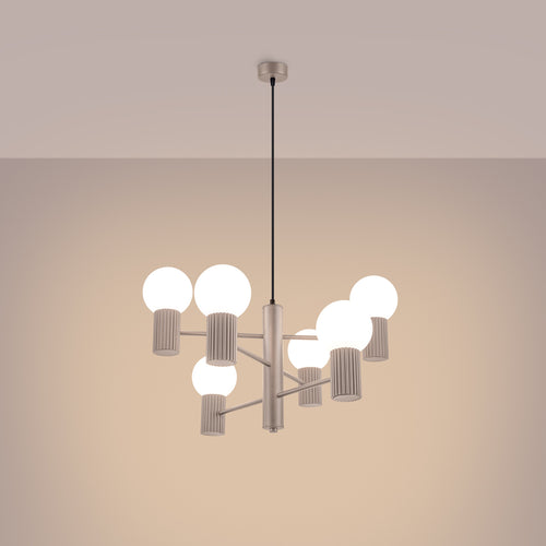 Sollux Lighting Kroonluchter HALO 6 taupe - 64x64x230cm