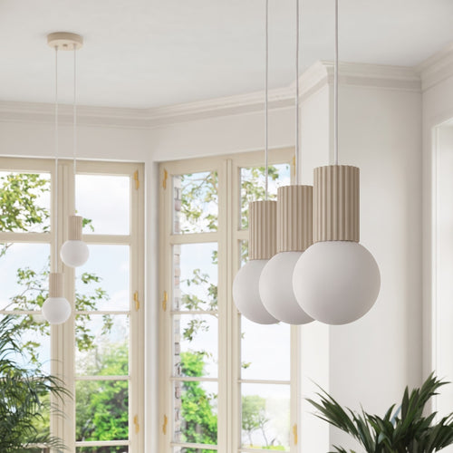 Sollux Lighting Hanglamp HALO 3L beige - 40x6x120cm