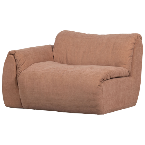 WOOOD 1-zits met arm links Baggy - Geweven Chenille - Oudroze - - vtwonen shop