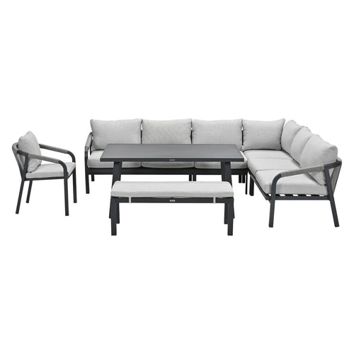 Garden Impressions lounge dining set Tarera donker grijs - 7-delig