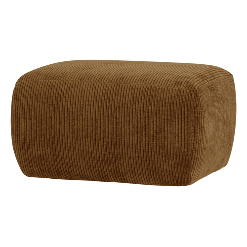 WOOOD poef Mojo Base - Ribstof - Honinggeel - 45x84x64