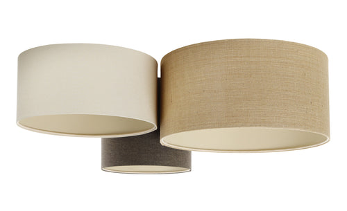 bpskoncept plafondlamp Trivo - crème stof - jute - Ø 50 cm