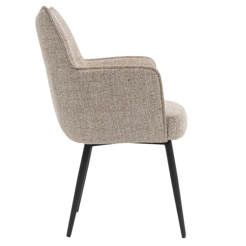 DÉJA Living Eetkamerstoel Zayn - Beige/Zwart - Zithoogte 47cm - Set van 2 - vtwonen shop