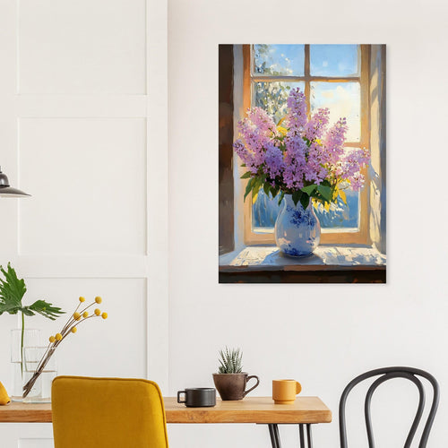 Artfulprints Canvas Golden hour blossoms canvas - 60x90 cm - Paars