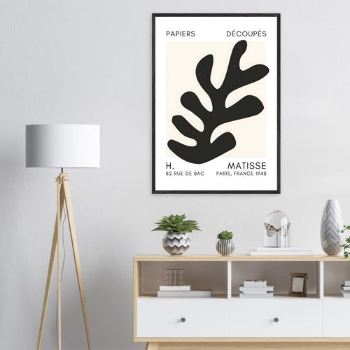 Artfulprints Poster Matisse – Ocean petals black   - 50x70 cm - Zwart