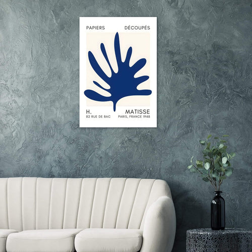 Artfulprints Poster Matisse – Coral drift navy blue II   - 50x70 cm - Blauw