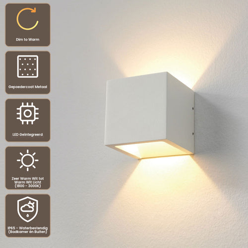 Artdelight Wandlamp Cube - Wit - Dim To Warm