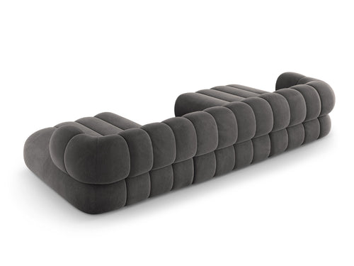 Cosmopolitan Design Panoramische bank Koge 6-zits, flueel grijs - 165x348x70cm