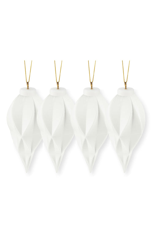 vtwonen Kerstbal Diamant - Porselein - 6x5.5x14cm - Set van 4 - vtwonen shop