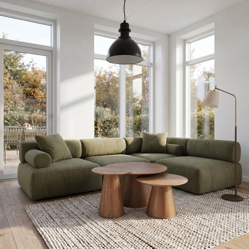 Furnhouse salontafel set Tango - Natuurlijk eikenhout - Ø 45/60/80 cm