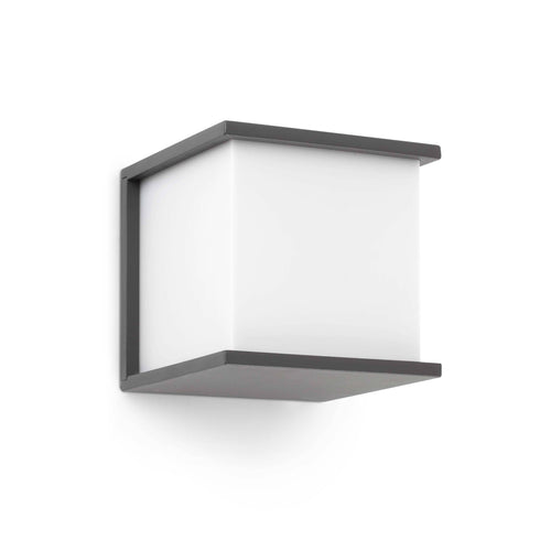 Faro Kubick - 1 Licht Wandlamp Buiten Donkergrijs IP44, E27